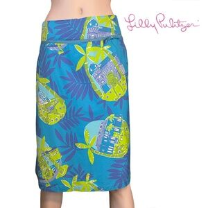 Lilly Pulitzer Skirt Negresco Lagoon Serenading Frog Print A Line White Label